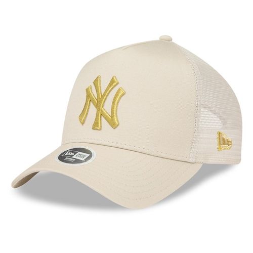 Bone Feminino New Era 9Forty A-Frame Trucker Yankees MLB Bege-60565488- -1-